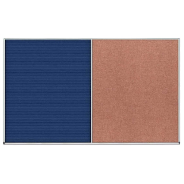 Triple Door Radius Corkboard, 72"x48", Sat, UV70055RC-SATIN-COBACC